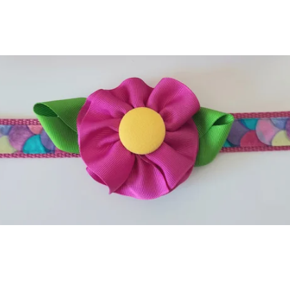 Dog Collar - Mermaid Scales - Flower - Extra Small