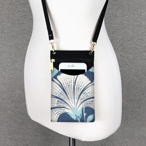 Purse - Cell Phone Case - Adjustable - Trumpet/Blue