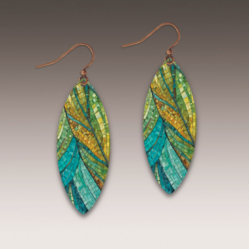 Dunes Mosaic Leaf Point Handmade Earrings