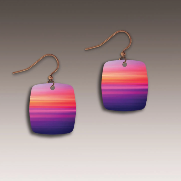 Sunset Beach Button Drop Handmade Earrings