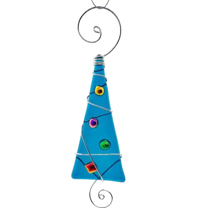 Ornament - Candy Tree with Dichroic Dots - Classic - Teal