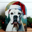 Wood Sign - Dog in Santa Hat - IC