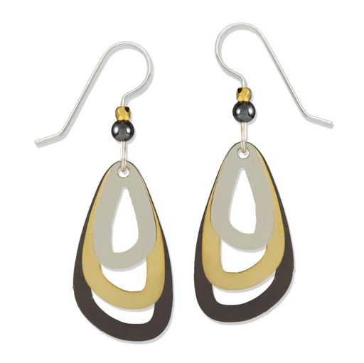 Earrings - 3 Part IR, GP, and Hematite Rings