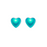Earrings - Heart Stud - Frosted Aqua