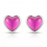 Earrings - Heart Stud - Frosted Pink