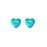Earrings - Heart Stud - Polished Aqua