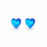 Earrings - Heart Stud - Polished Blue