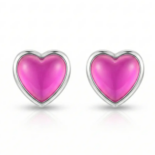 Earrings - Heart Stud - Polished Violet