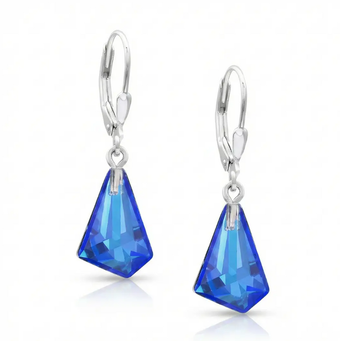 Earrings - Small Glacier - Polished Blue