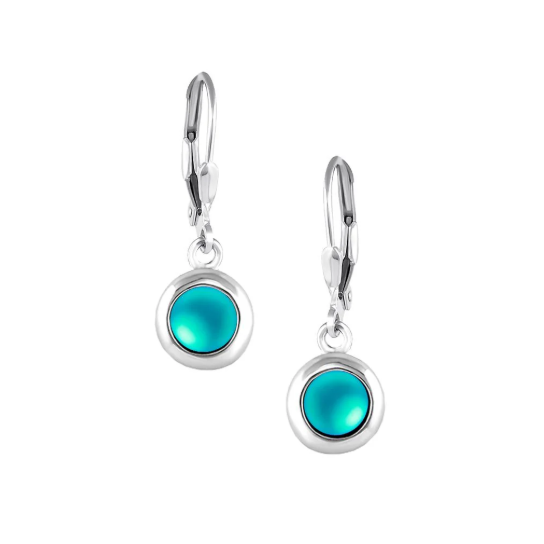 Earrings - Teeny Tiny Drops - Frosted Aqua