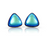Earrings - Triangle Stud - Polished Aqua