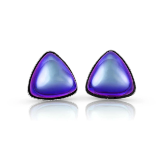 Earrings - Triangle Stud - Frosted Violet