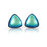 Earrings - Triangle Stud - Polished Green