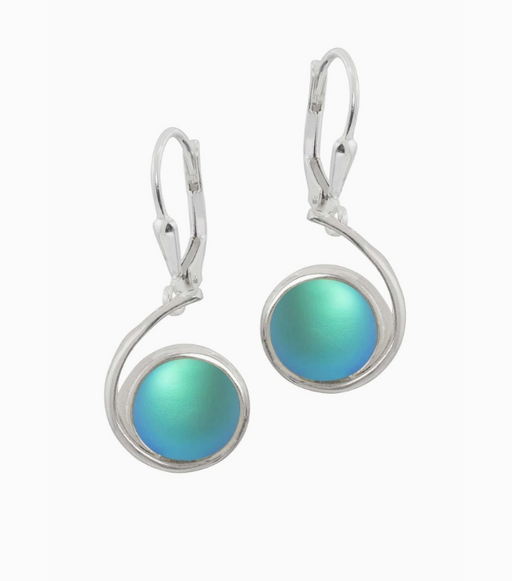 Earrings - Wave - Frosted Aqua