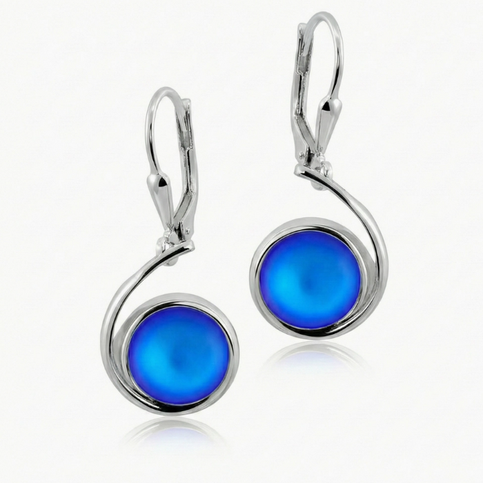 Earrings - Wave - Frosted Blue