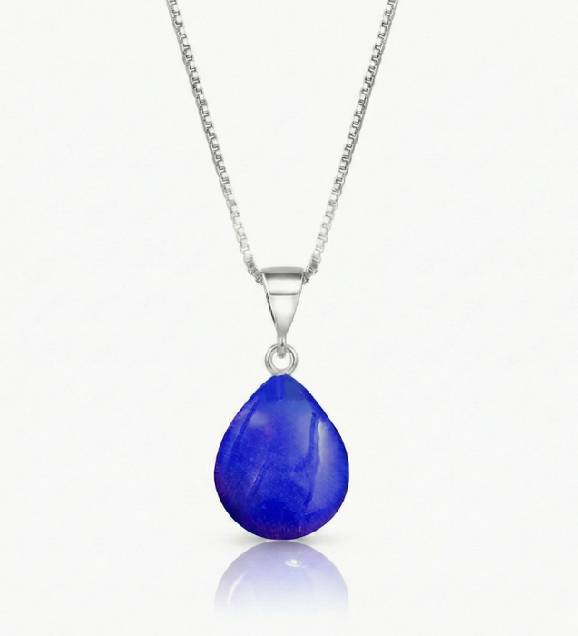 Necklace - Drop Pendant with Frosted Violet Crystal - Extra Small - PEN-020-FV
