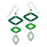 Earrings - Triple Green Diamonds