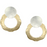 Earrings - Disc with Petal Ring Post - MB
