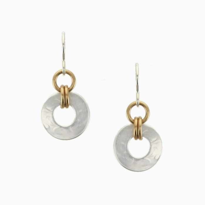 Earrings - Small Double Linked Rings Wire - MB