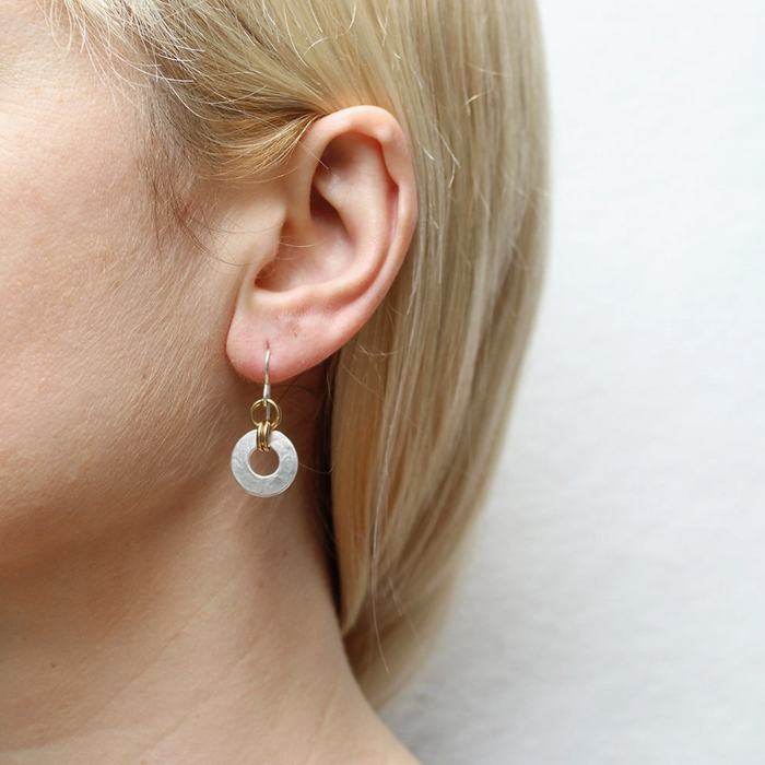 Earrings - Small Double Linked Rings Wire - MB
