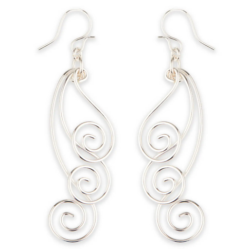 Repeating Swirl Dangle Earring - SS
