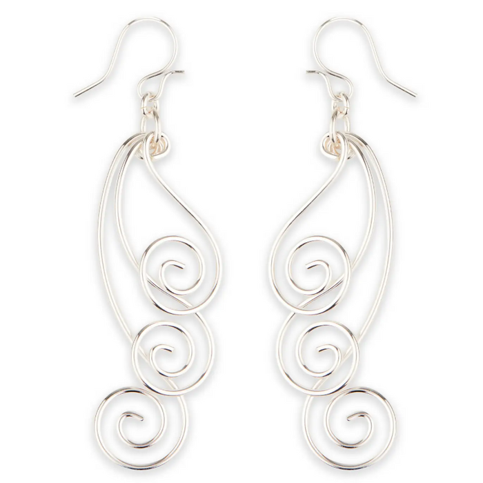 Repeating Swirl Dangle Earring - SS