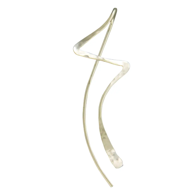 Zig Zag Hammered Dangle Earring - SS