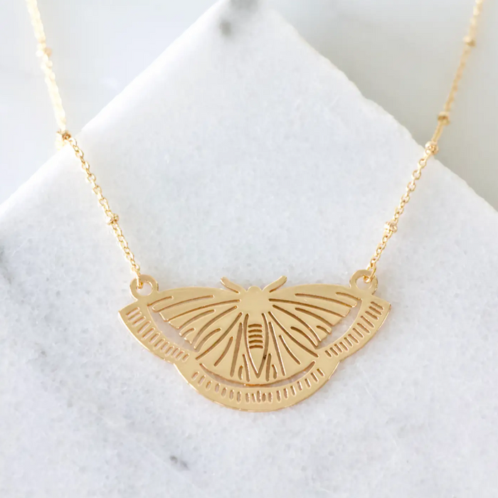 Necklace - Moth Collar - Gold Chain - MB