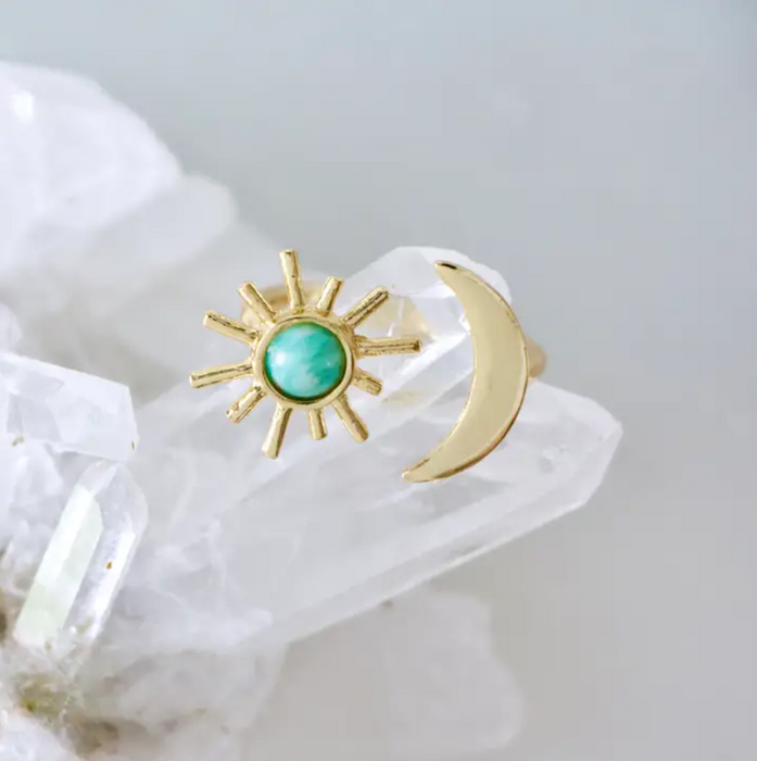 Ring - Amazonite Sun and Moon