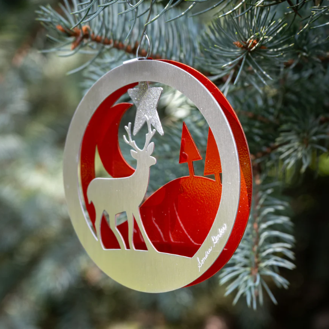 Ornament - Winter Deer Window - HM007 - SGS