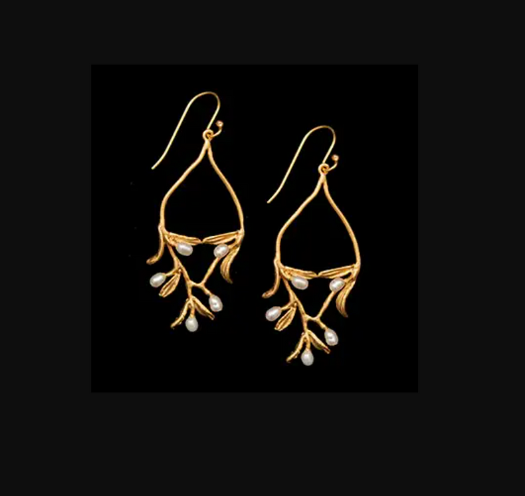 Earrings - Night Willow Oval Wire