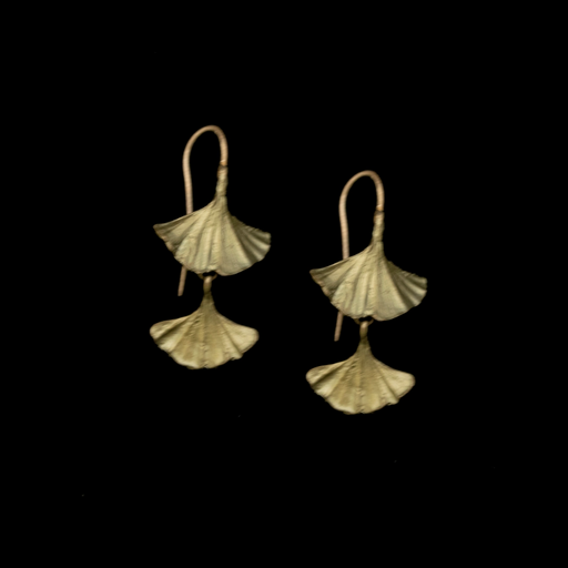 Earrings - Ginkgo Double Drop Wires