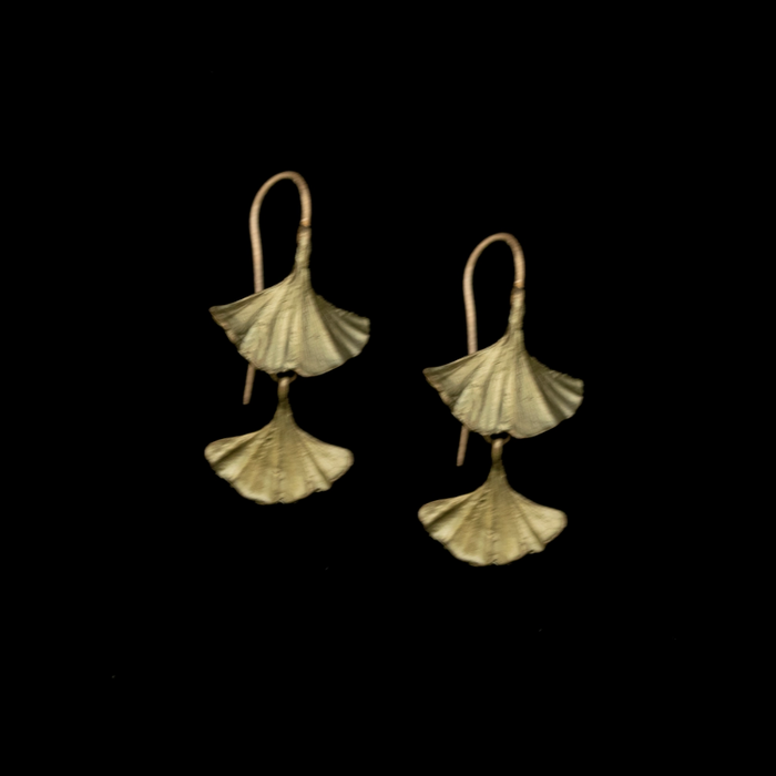 Earrings - Ginkgo Double Drop Wires