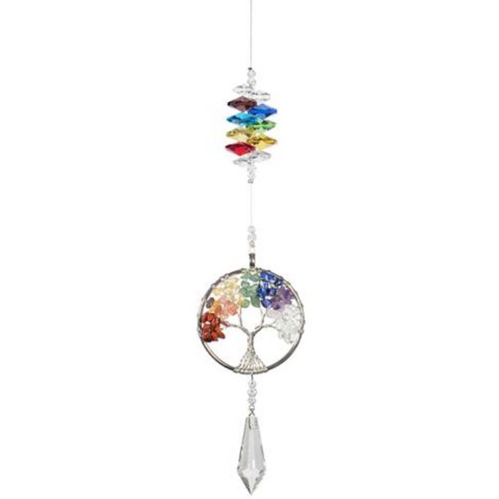 Window Charm - Circle Tree of Life - Chakra