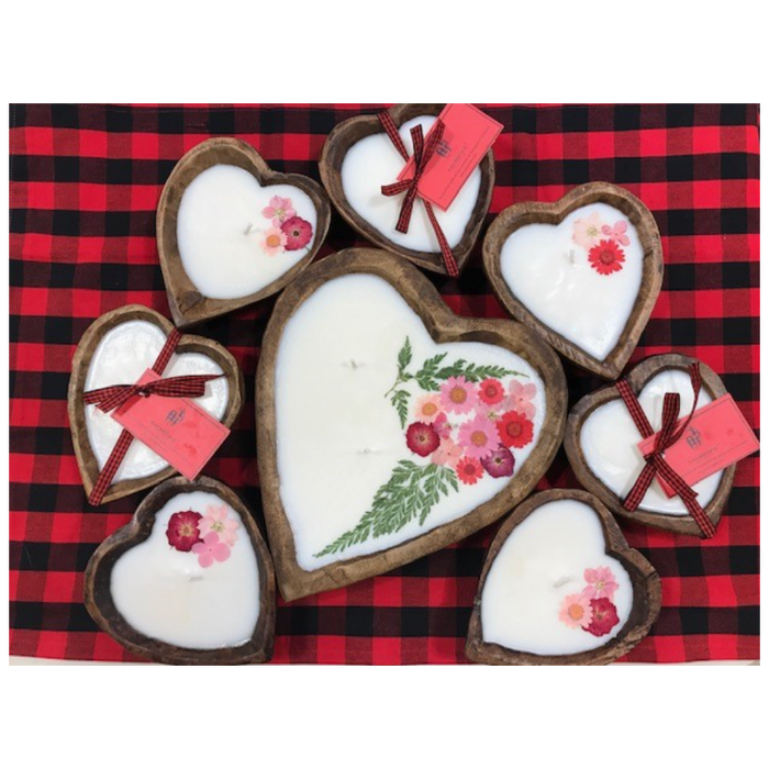 Candle - Heart Dough Bowl - Flowers