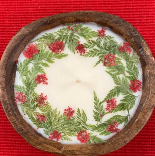 Candle - Round Dough Bowl - Yuletide