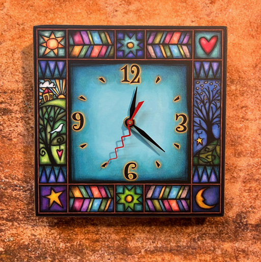 Square Clock - House/Tree - N-WAC499