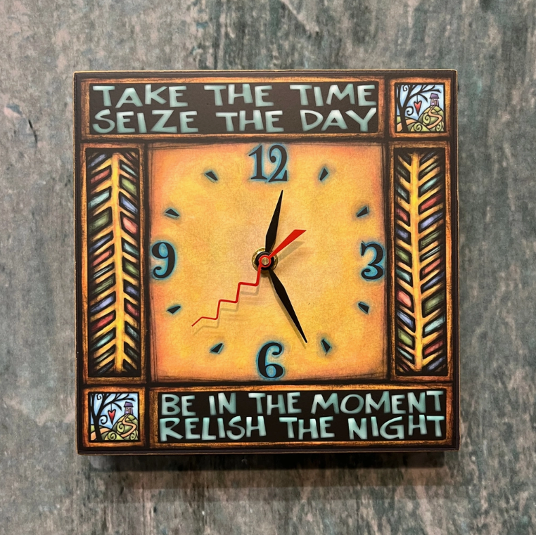 Square Clock - Take the Time - N-WAC498 — HandCraft House