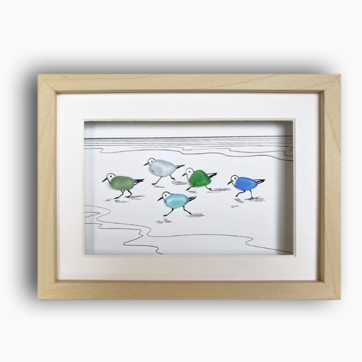 Sea Glass Art - Sandpipers - LA