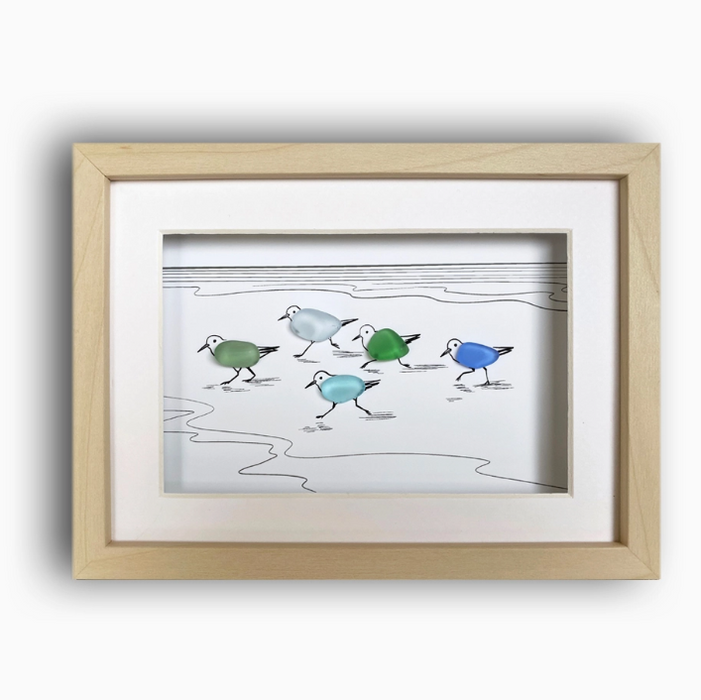 Sea Glass Art - Sandpipers - LA