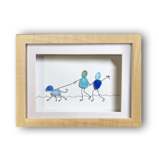 Sea Glass Art - Couple Dog walkers - LA
