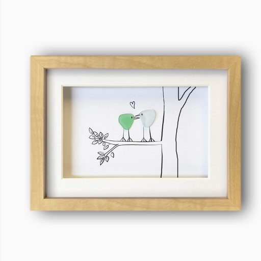Sea Glass Art - Lovebirds - LA
