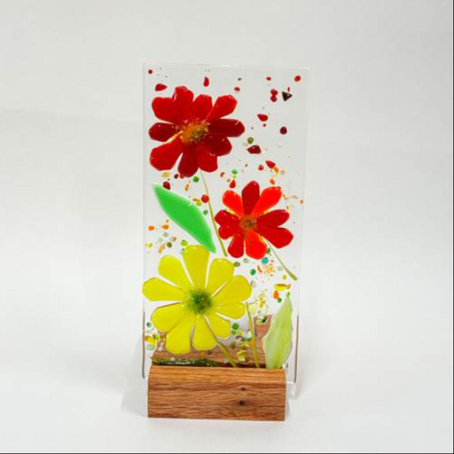 Table Top Floral Tea Light Panel - Warm Colors