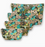 Makeup Bag Set - Dogwood and Hummingbird on Dark Teal - Large