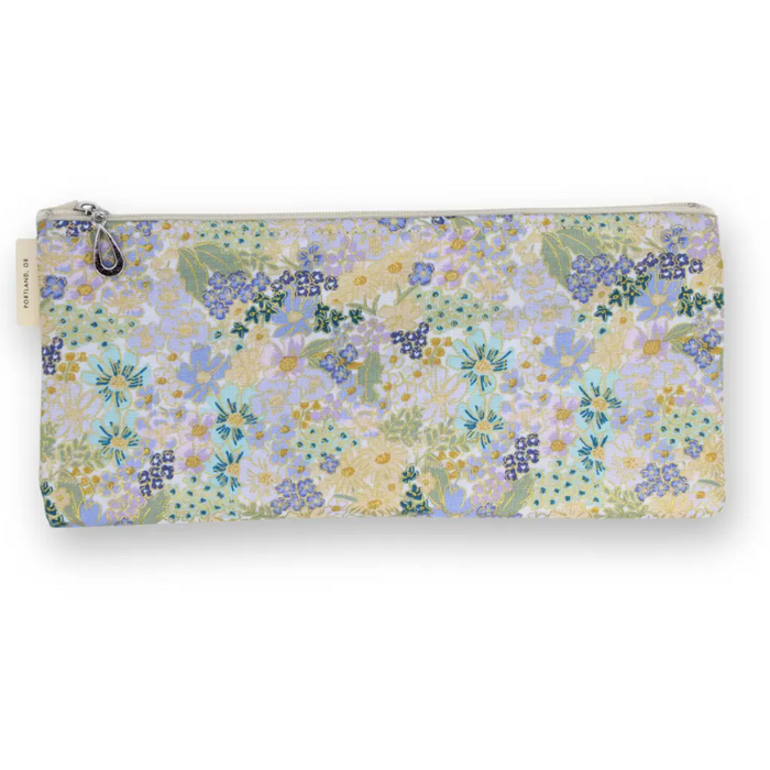 Metallic Brush Pencil Bag - 609 | Metallic Flower Garden Lavender