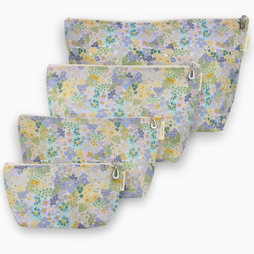 Metallic Makeup Bag - 609 | Metallic Flower Garden Lavender - Large