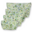 Metallic Makeup Bag - 606 | Metallic Floral on Mint - Small
