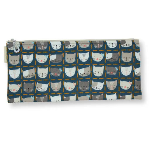 The Brush Pencil Bag - 443 | Cats on Blue