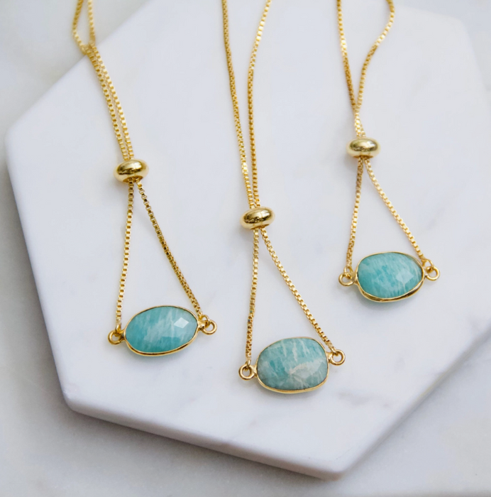 Stone Bracelet - Adjustable - Amazonite