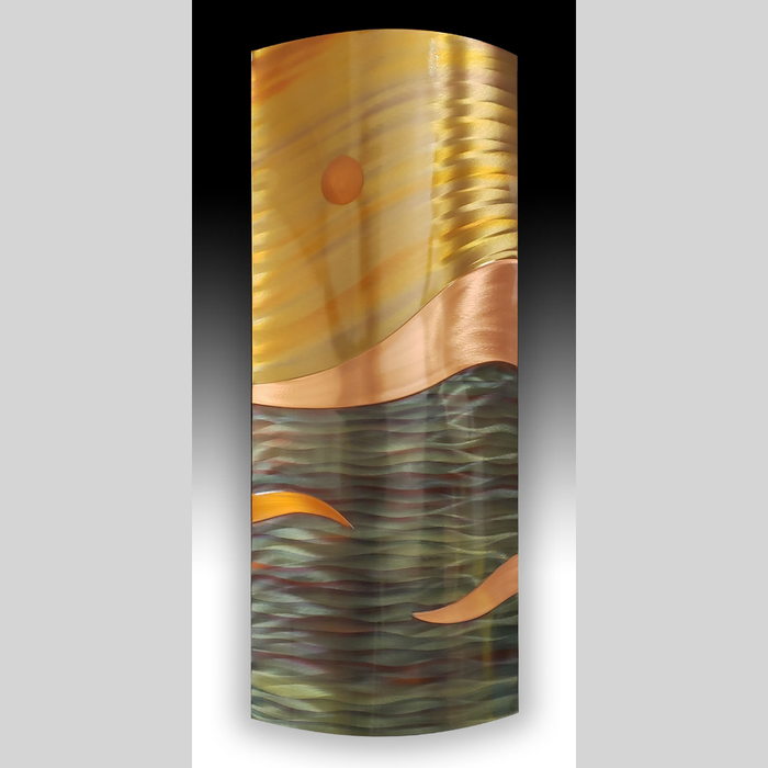 Copper Wall Art - Stormy Seas - 12" x 26"